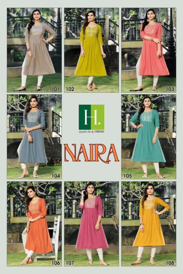 Hirwa Naira Fancy Festive Viscose Designer Kurti Collection